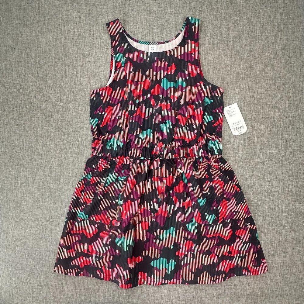 NEW! Xersion Sleeveless Skater Dress Girls XL-16 Adjustable Waist Camo Multi $40